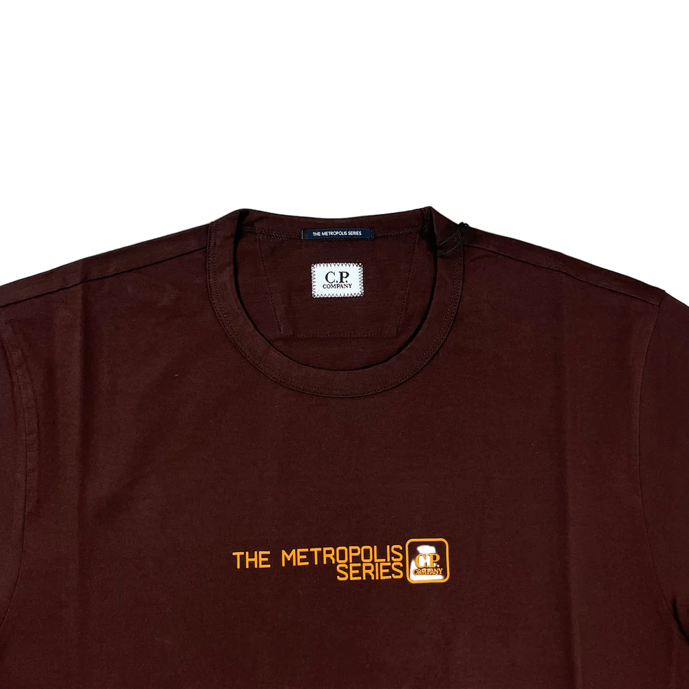Cp Company 046A Graphic Logo T-Shirt In Rum Raisin - Image 3