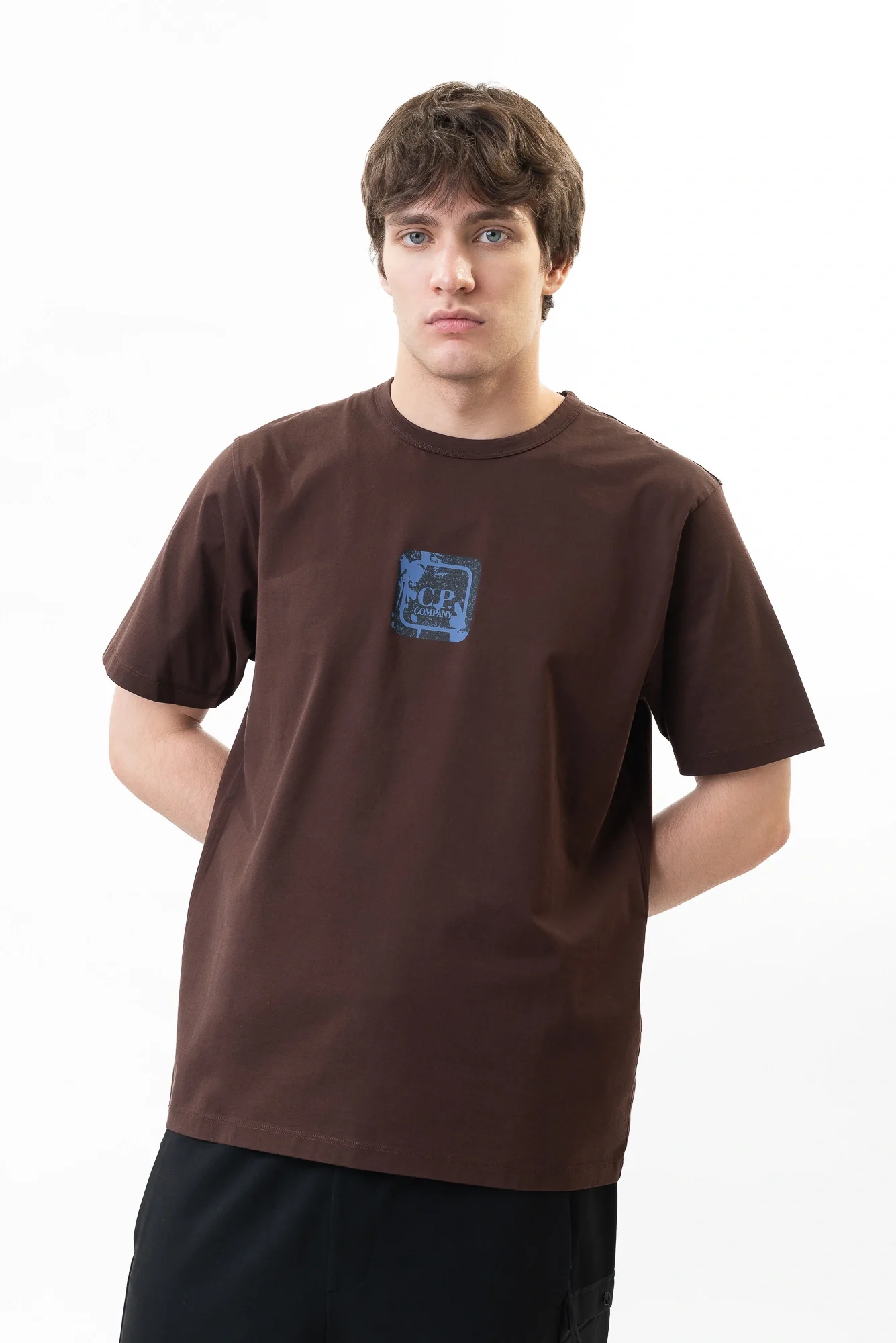 Cp Company 048A Metropolis Graphic Logo T-Shirt In Rum Raisin - Image 4