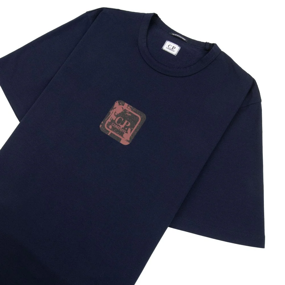 Cp Company 048A Metropolis Graphic Logo T-Shirt In Sky Captain - Image 3