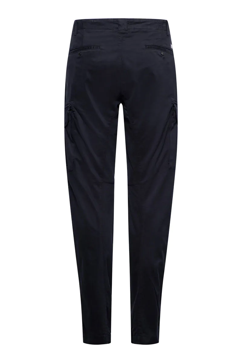 Cp Company 117A Stretch Satin Logo Cargo Pants In Navy - Image 3