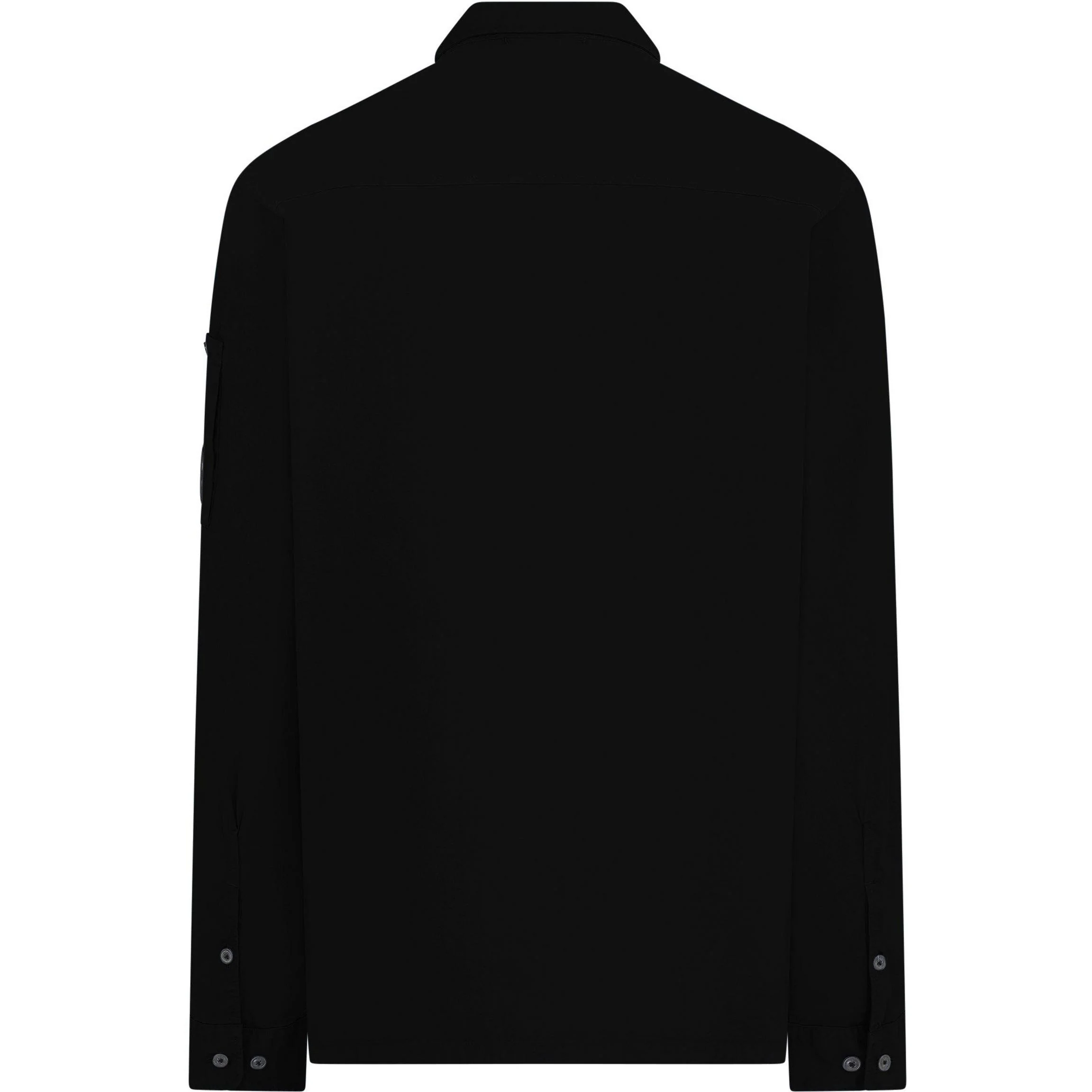Cp Company 124A Organic Gabardine Lens Zip Overshirt In Black - Image 3