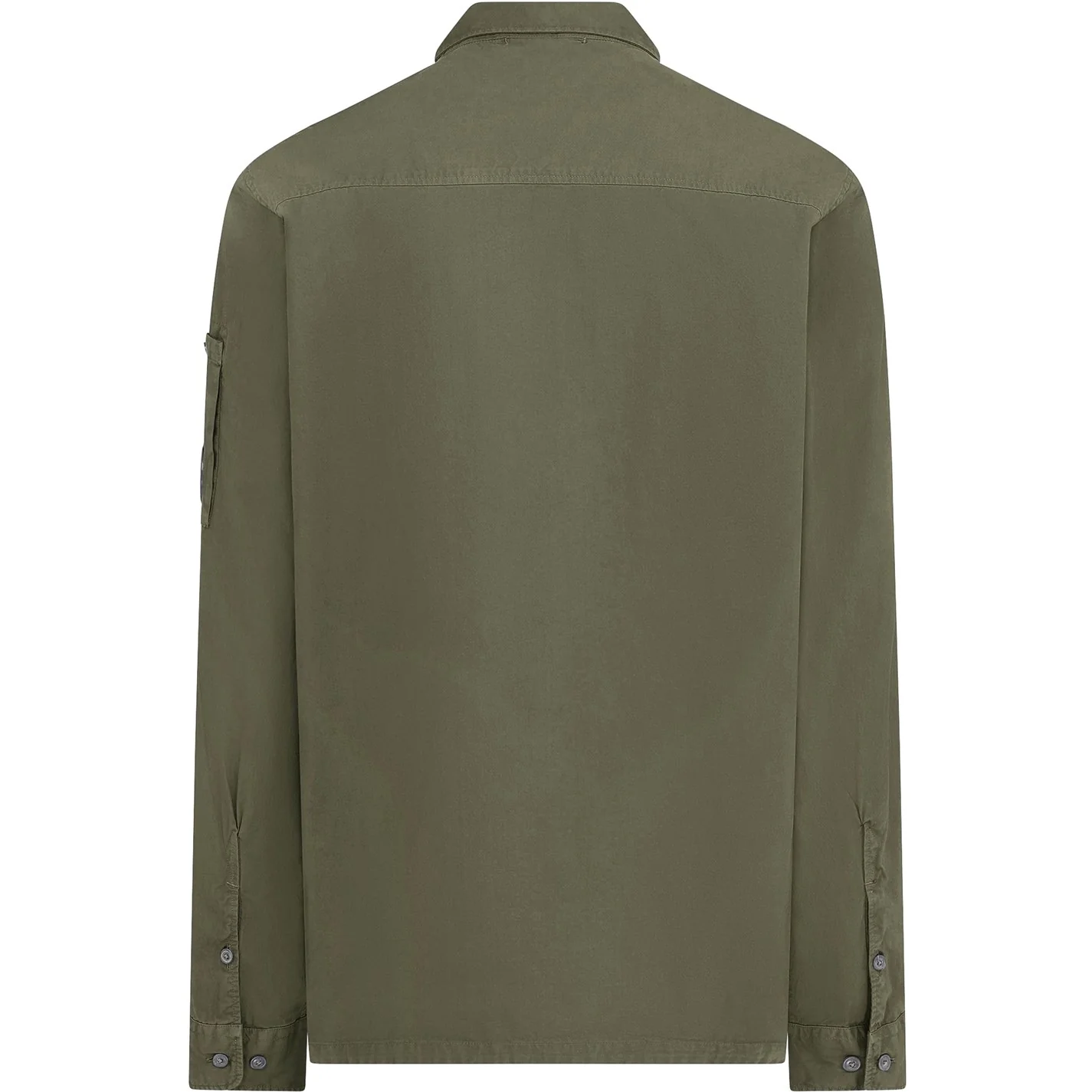 Cp Company 124A Organic Gabardine Lens Zip Overshirt In Ivy Green - Image 2