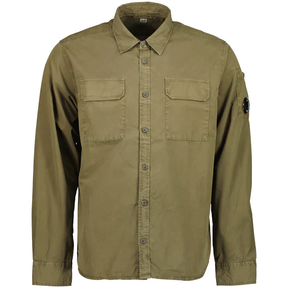 Cp Company 157A Lens Gabardine Shirt Ivy Green