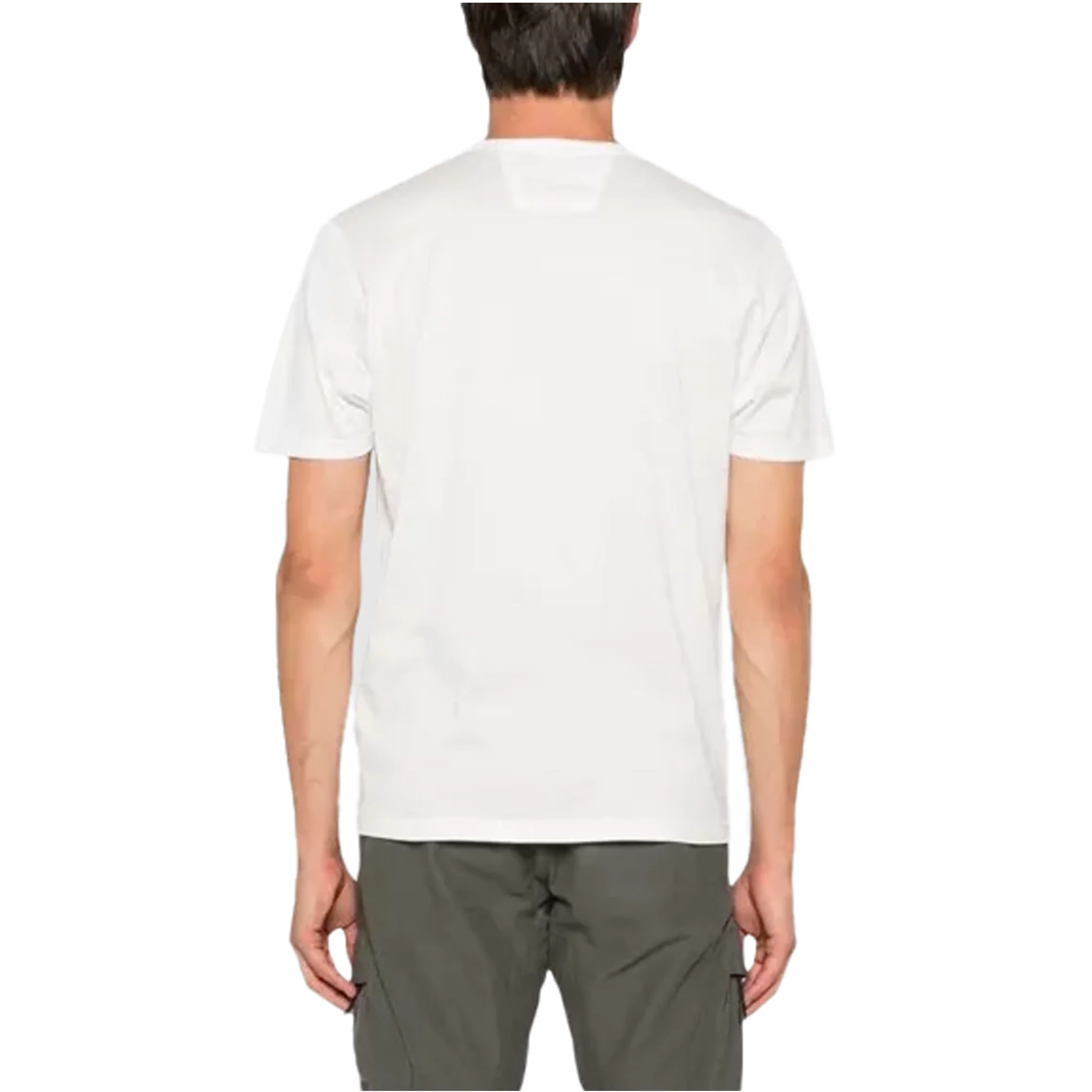 Cp Company 158A Mercerized Cotton Centre Logo T-Shirt In White - Image 2