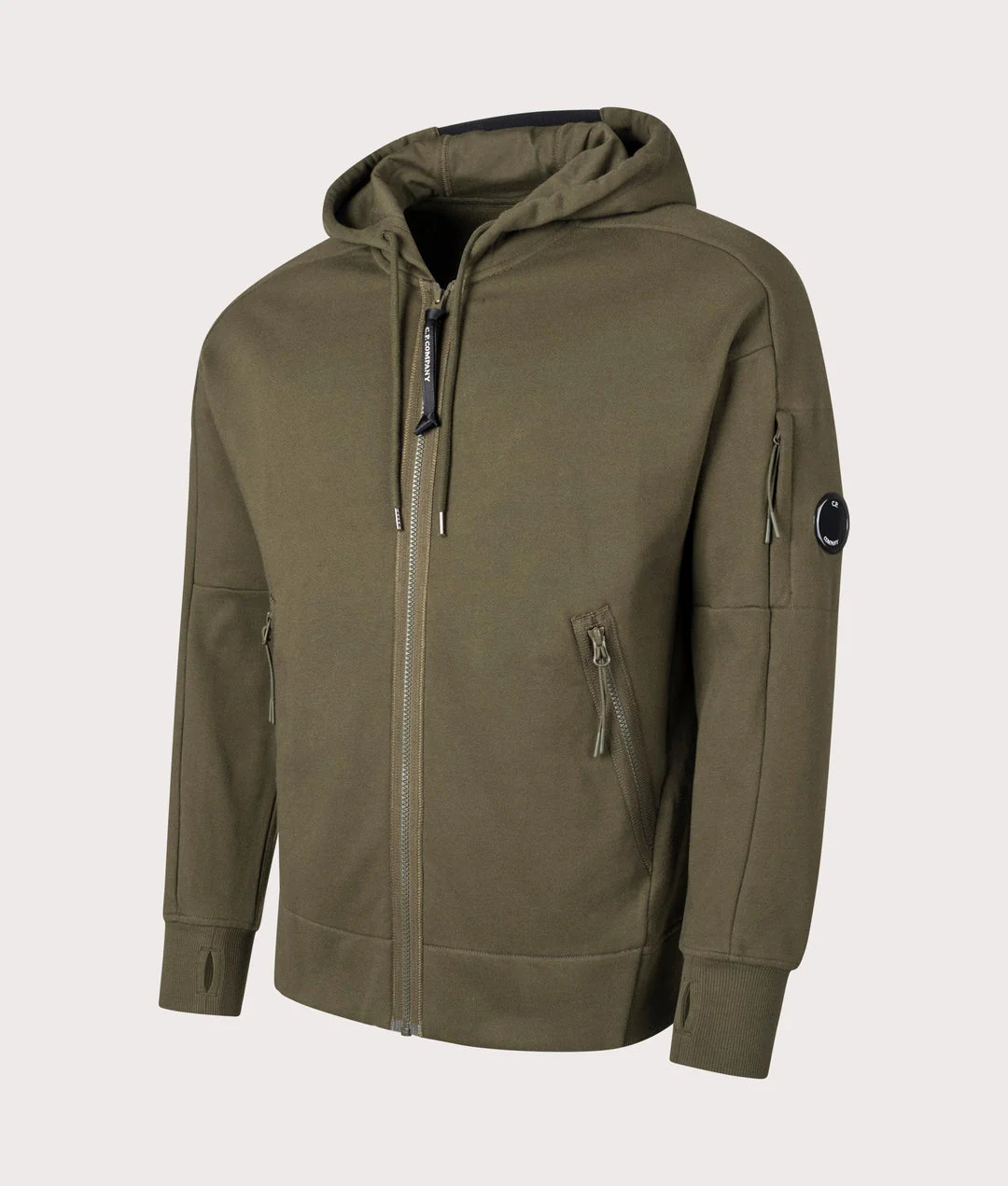 Cp Company Diagonal Raised Lens Full Zip In Ivy Green - Image 3