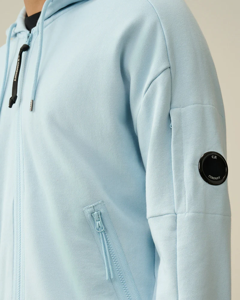 Cp Company Diagonal Raised Lens Full Zip In Starlight Blue - Image 3