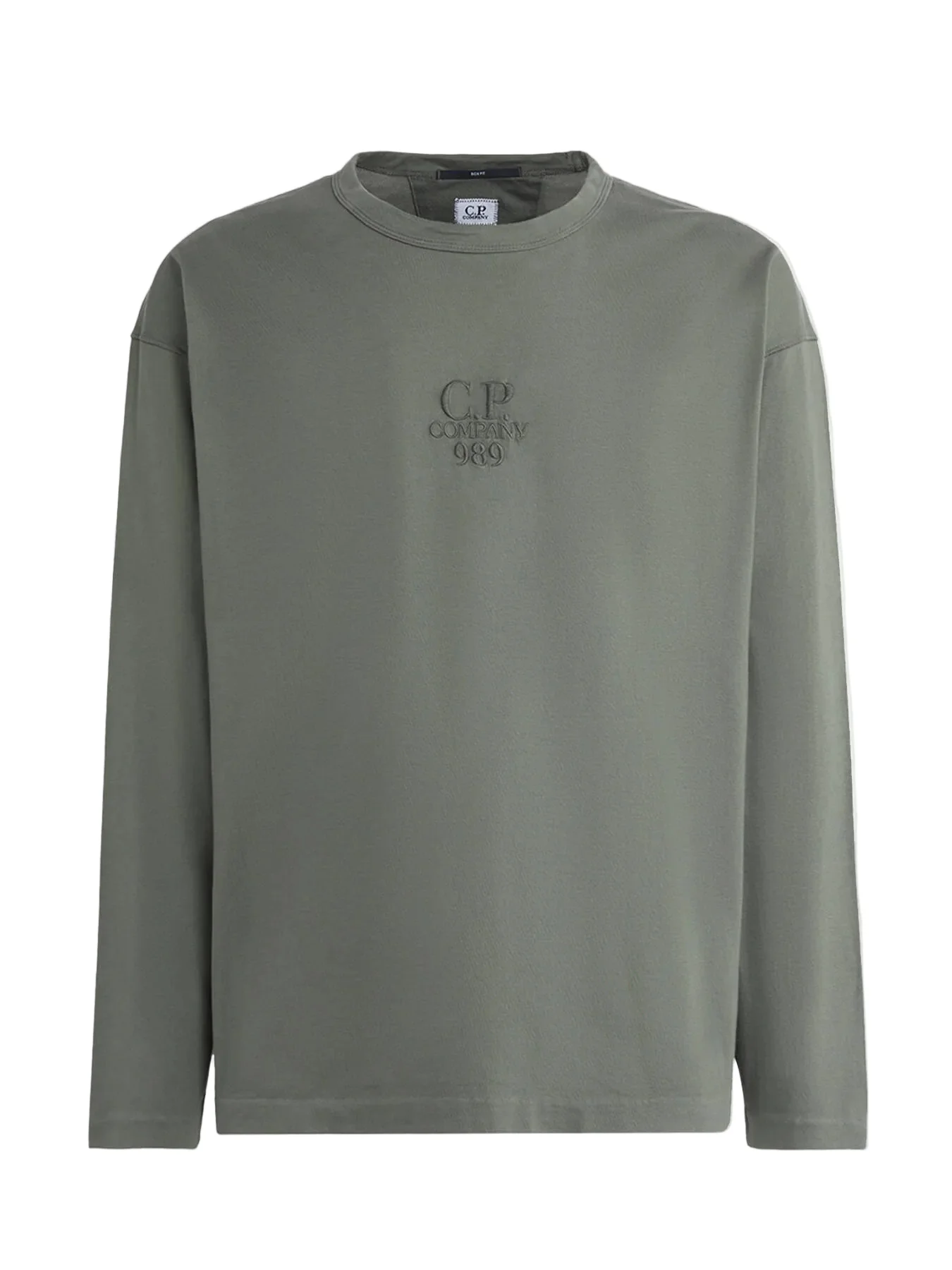 Cp Company 182A Boxy Fit Embroidered Logo Long Sleeve T-Shirt In Grape Leaf