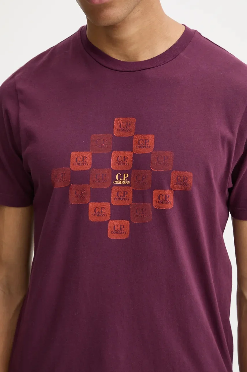Cp Company 240A Check Logo Print In Potent Purple - Image 3