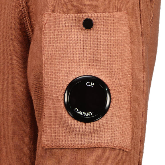 Cp Company 245A Garment Dyed Merino Wool Lens Sweatshirt In Cedar Wood - Image 2