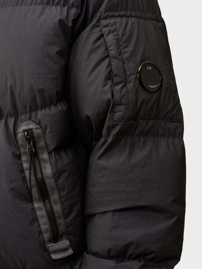 Cp Company 265A Lens Bi-Tm Down Jacket In Black Sand - Image 4