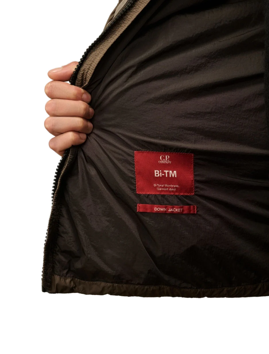 Cp Company 265A Lens Bi-Tm Down Jacket In Walnut Brown - Image 3