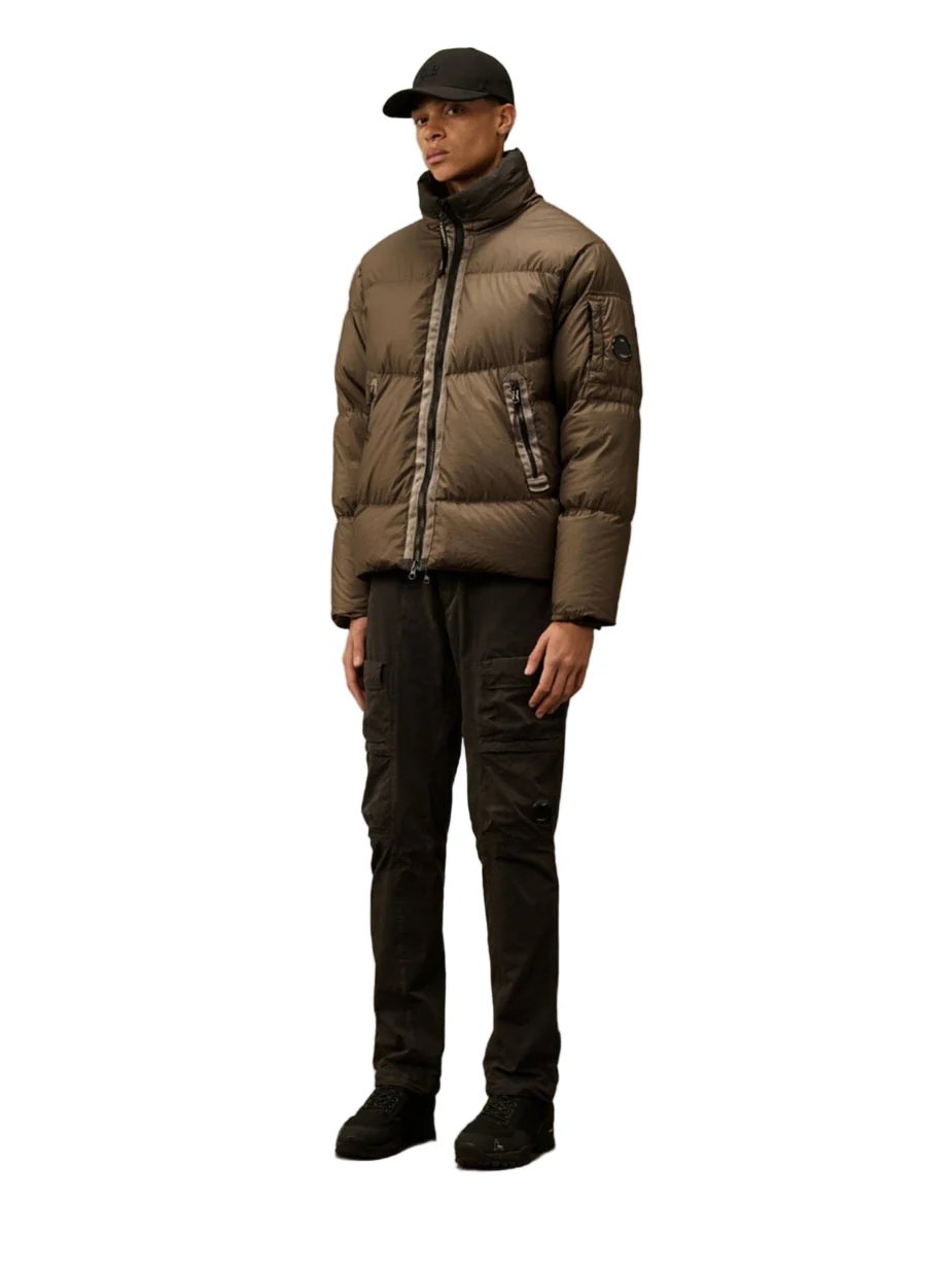 Cp Company 265A Lens Bi-Tm Down Jacket In Walnut Brown - Image 4