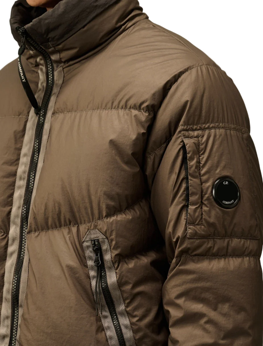 Cp Company 265A Lens Bi-Tm Down Jacket In Walnut Brown - Image 6