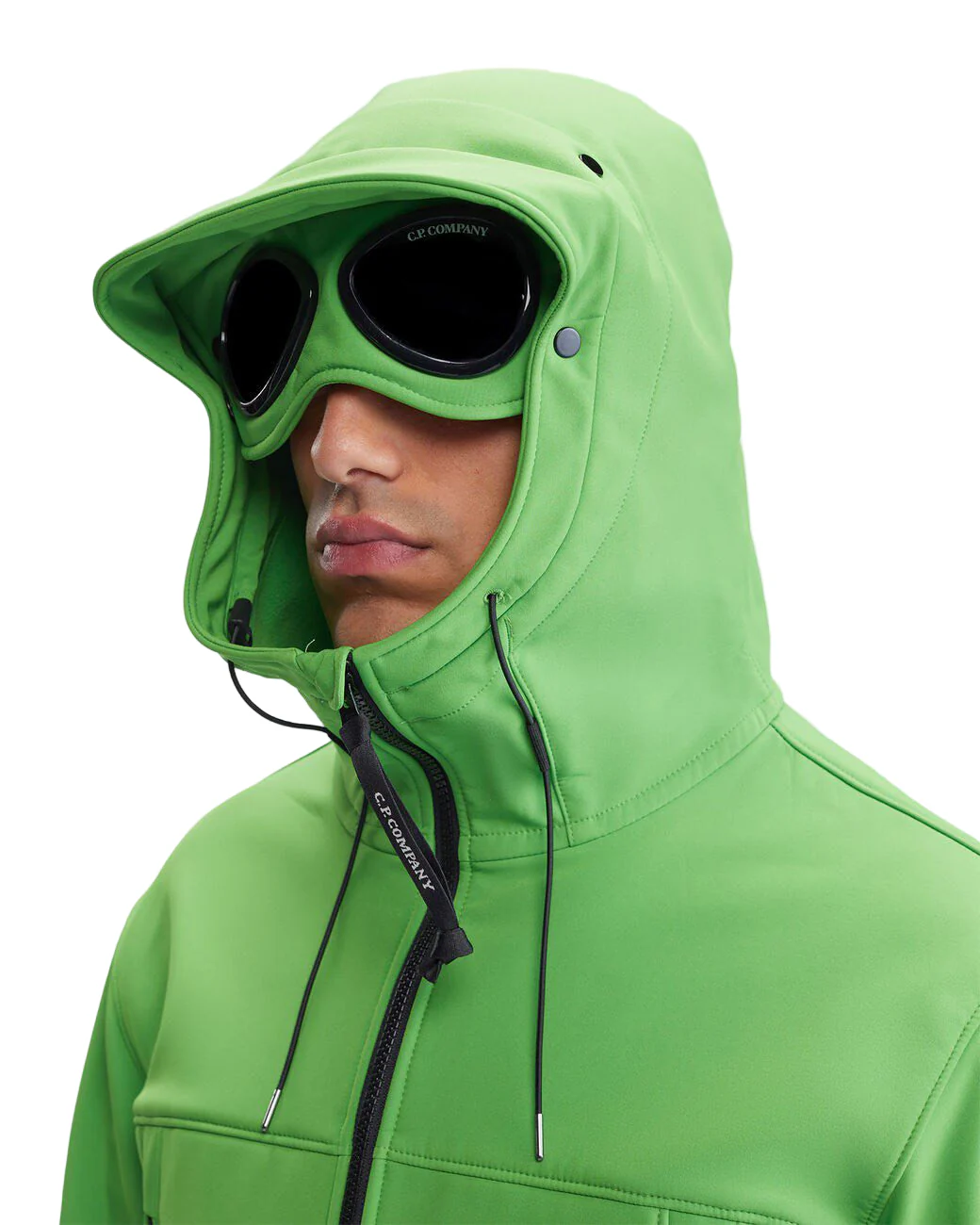 Cp Company A/W Fleece Lined Goggle Soft Shell-R In Green - Image 2