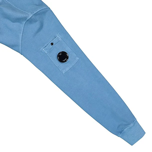 Cp Company Brushed Emerized Resist Dyed Lens Sweatshirt In Infinity Blue - Image 3