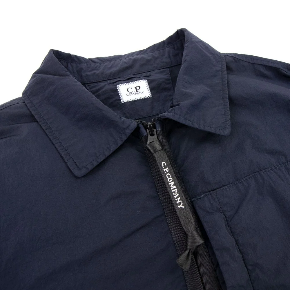 Cp Company Chrome-R Zip Lens Overshirt in Navy - Image 4