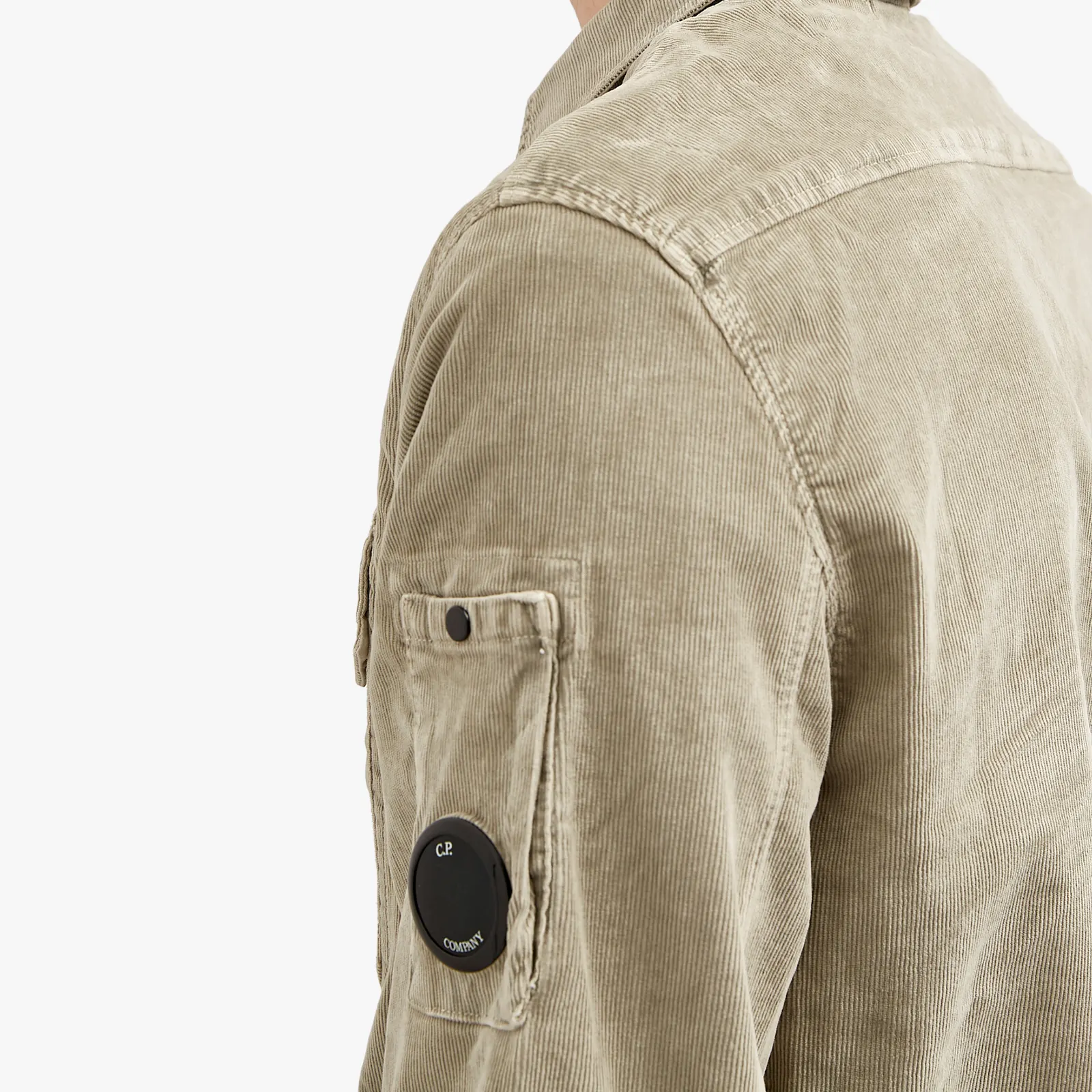 Cp Company Corduroy Button Up Shirt in Silver Sage - Image 2
