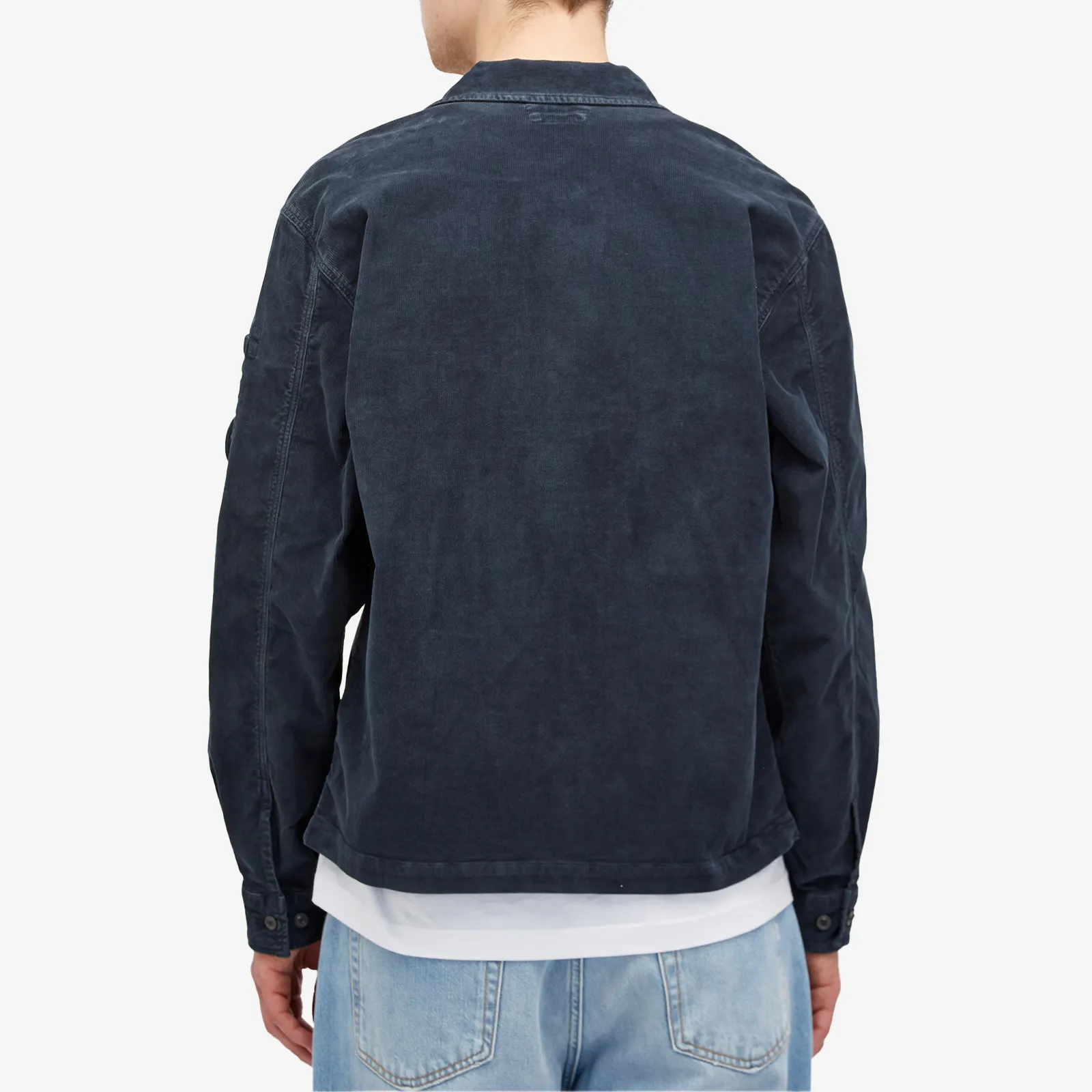 Cp Company Corduroy Utility Lens Overshirt In Navy - Image 3