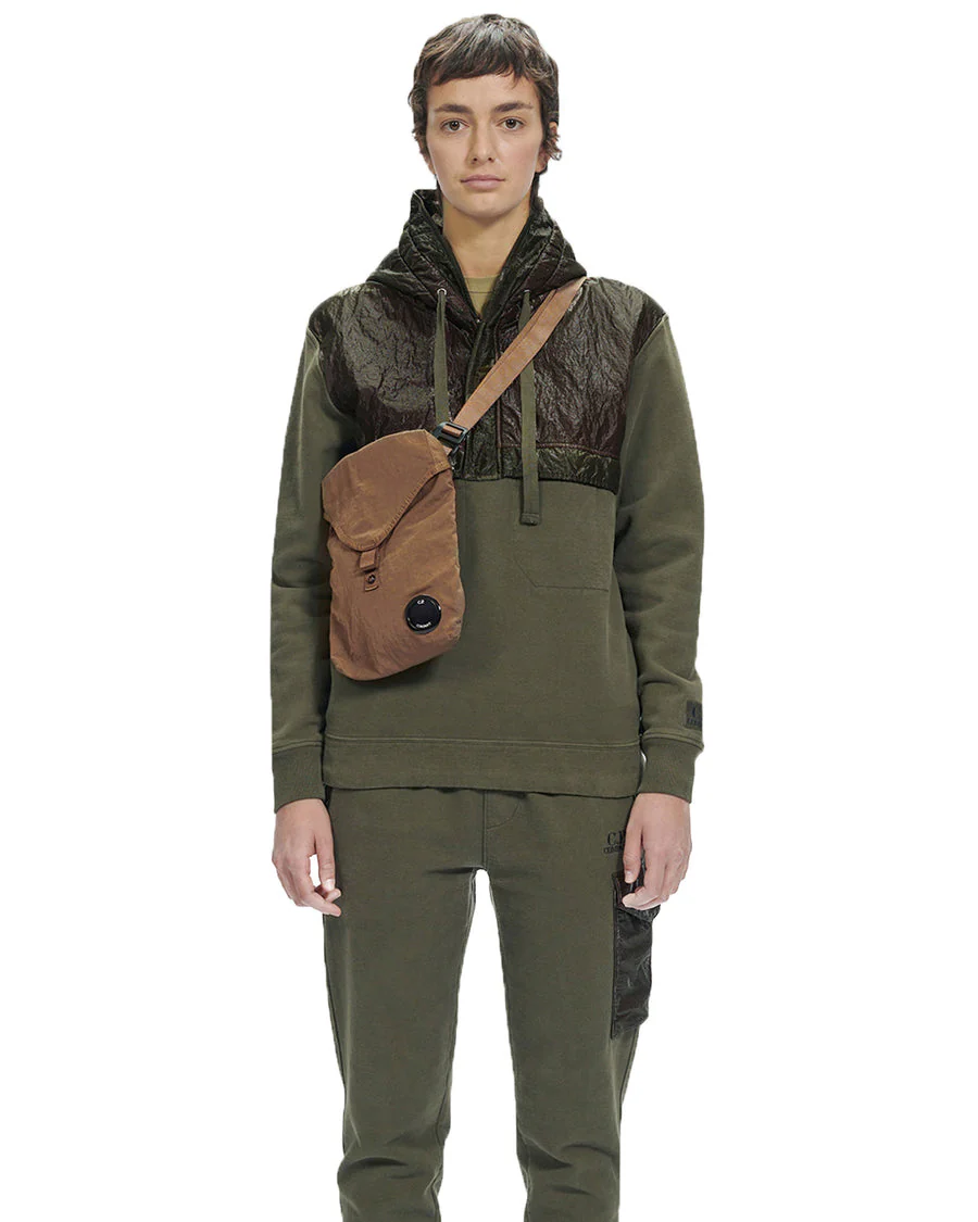 Cp Company Diagonal Fleece Overhead Hoodie In Ivy Green - Image 2