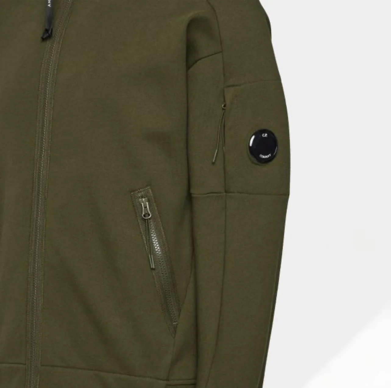 Cp Company Diagonal Raised Lens Full Zip In Ivy Green - Image 2