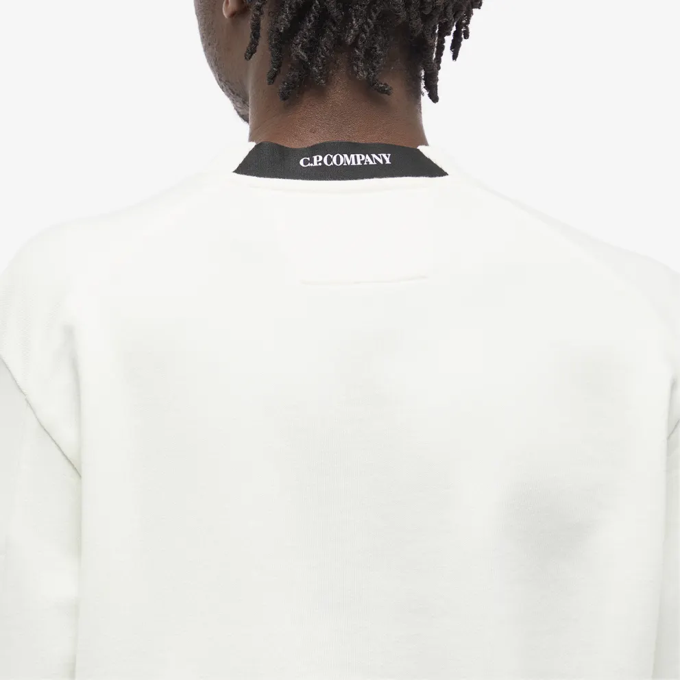 Cp Company 16CM Diagonal Raised Lens Sweatshirt White - Image 3