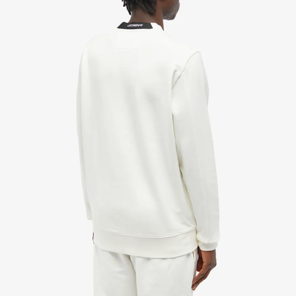 Cp Company 16CM Diagonal Raised Lens Sweatshirt White - Image 4