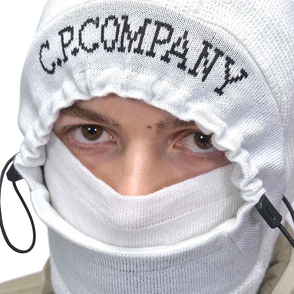 Cp Company Extra Fine Merino Wool Balaclava in White - Image 3
