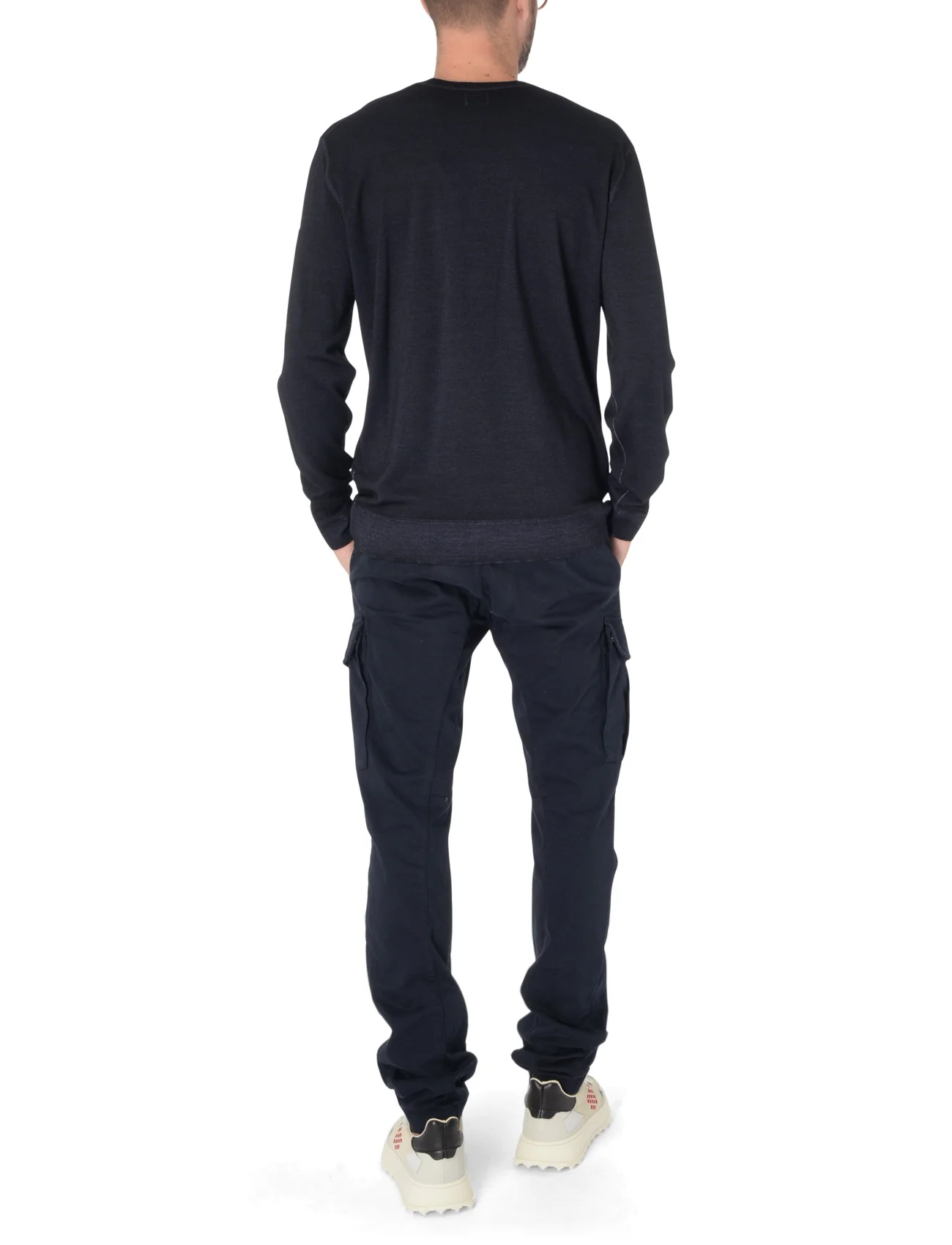 Cp Company Extrafine Merino Wool Lens Sweatshirt In Navy - Image 3