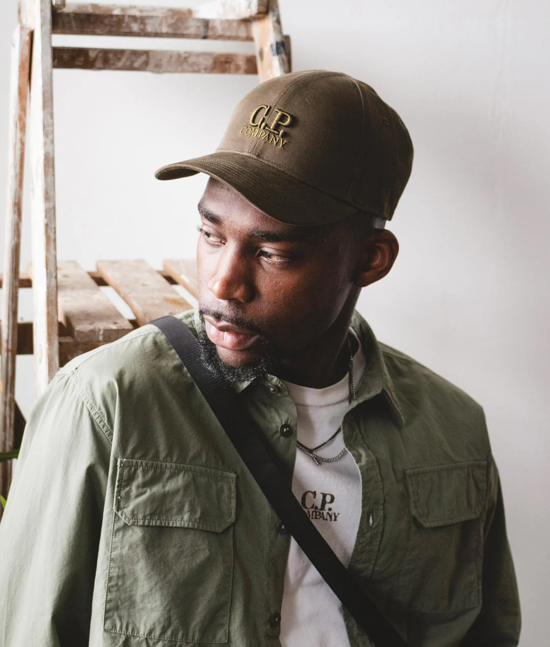Cp Company Gabardine Logo Cap In Ivy Green - Image 3