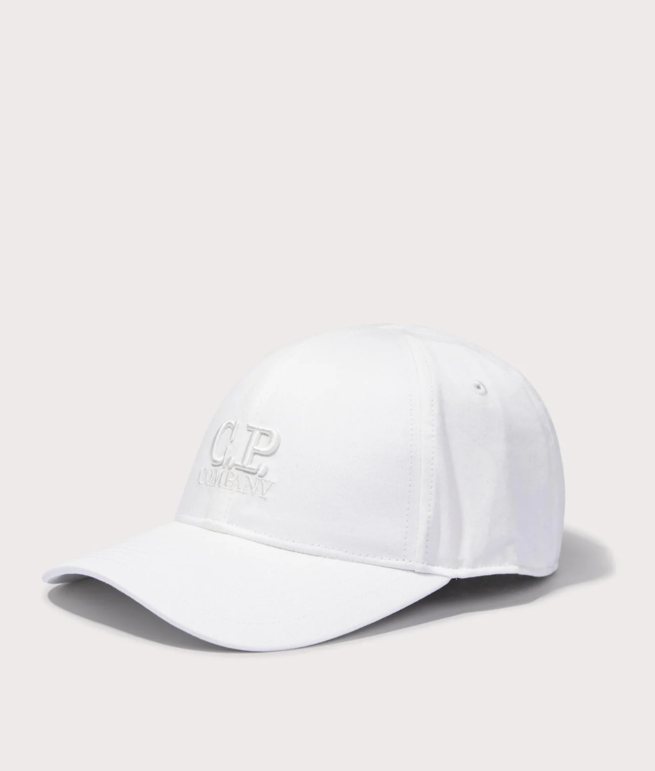 Cp Company Gabardine Logo Cap In White - Image 2