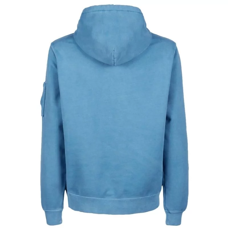 Cp Company Garment Dyed Overhead Lens Hoodie In Infinity Blue - Image 3