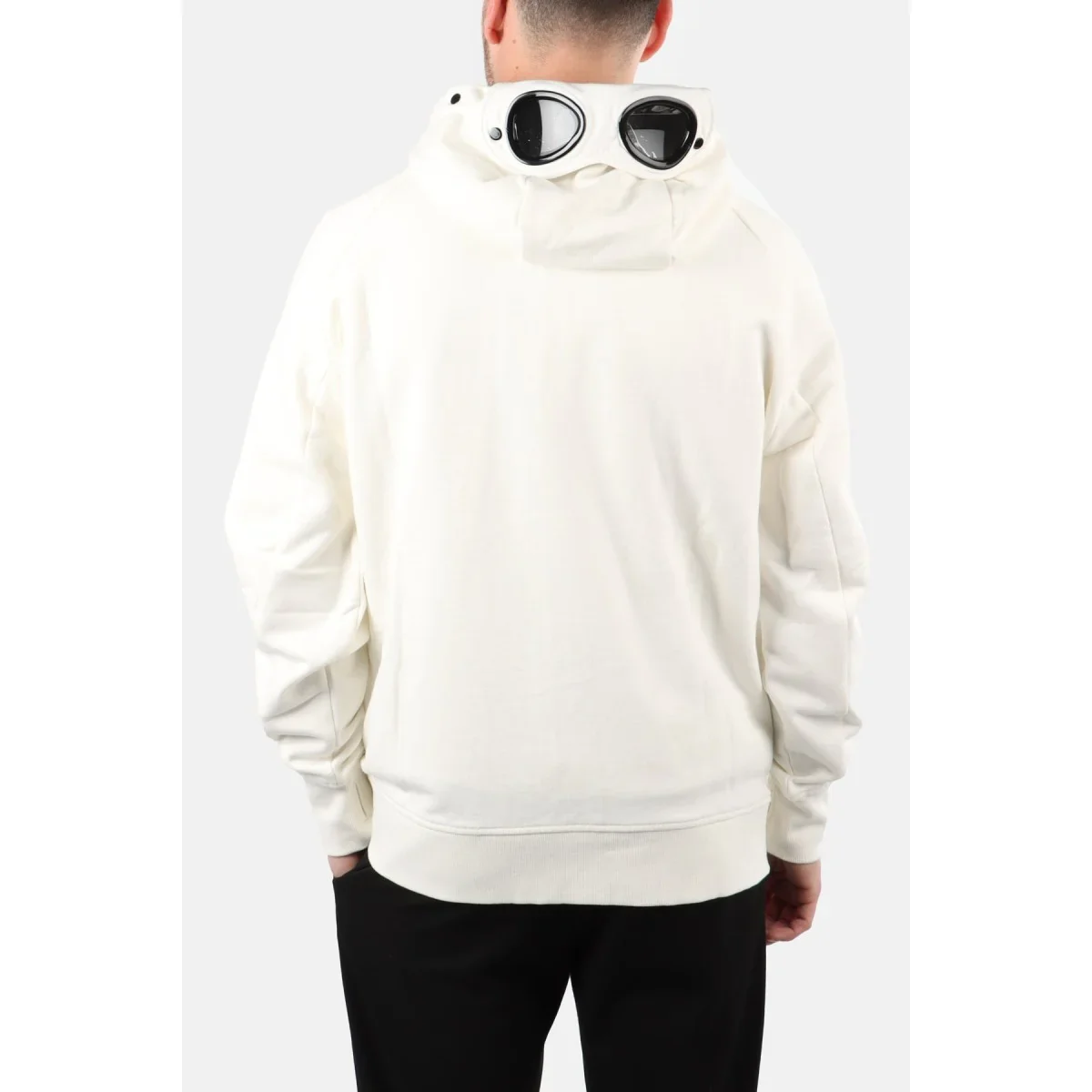 Cp Company Goggle Full Zip Hoodie In White - Image 2