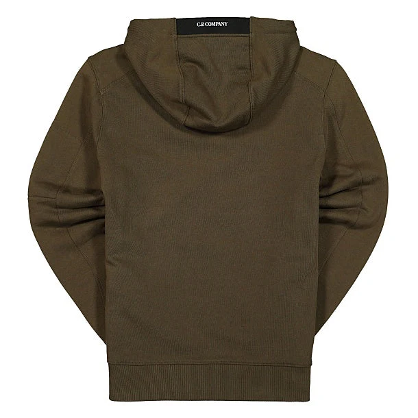 Cp Company Heavy Lens Overhead Hoodie In Ivy Green - Image 4