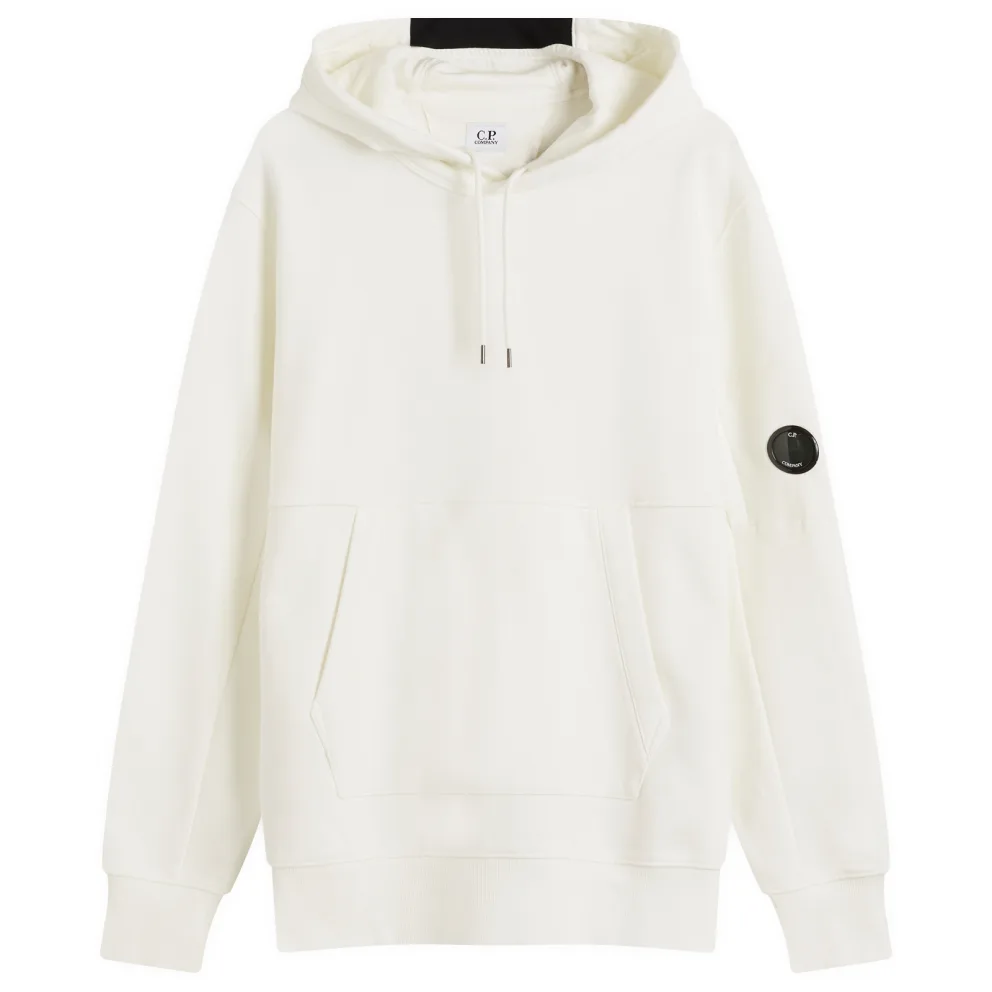 Cp Company Heavy Lens Overhead Hoodie In White