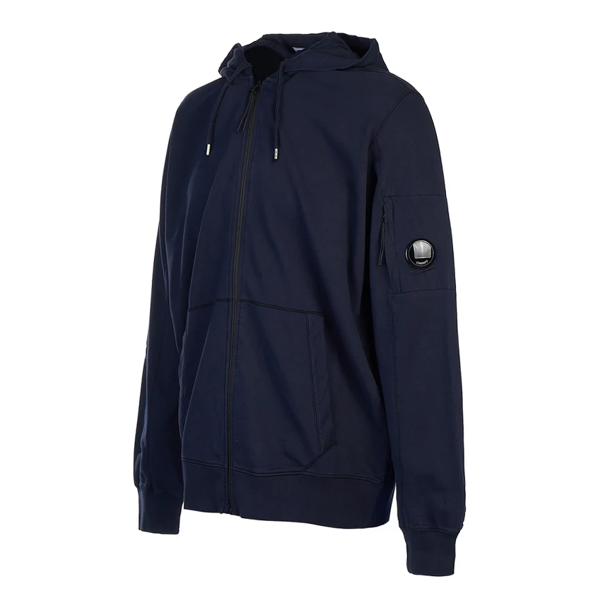 Cp Company Hooded Light Fleece Lens Full Zip In Navy - Image 2
