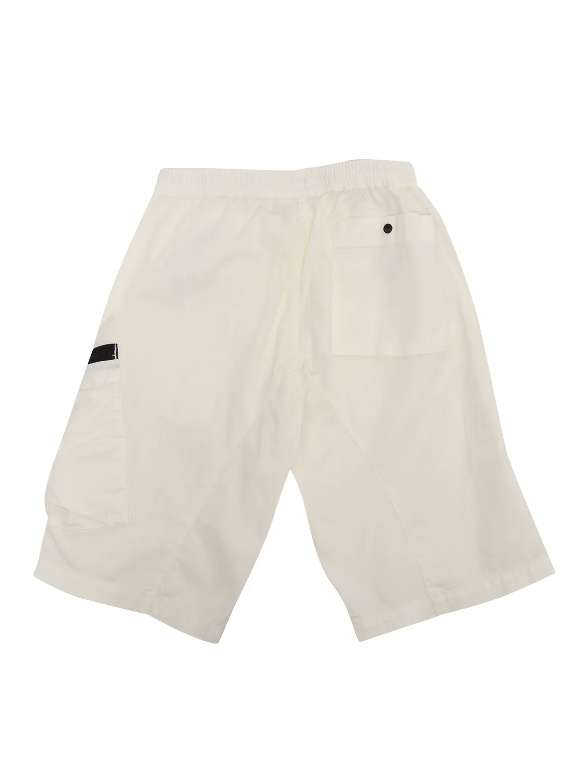 Cp Company Junior Stretch Gabardine Bermuda Cargo Shorts White - Image 3