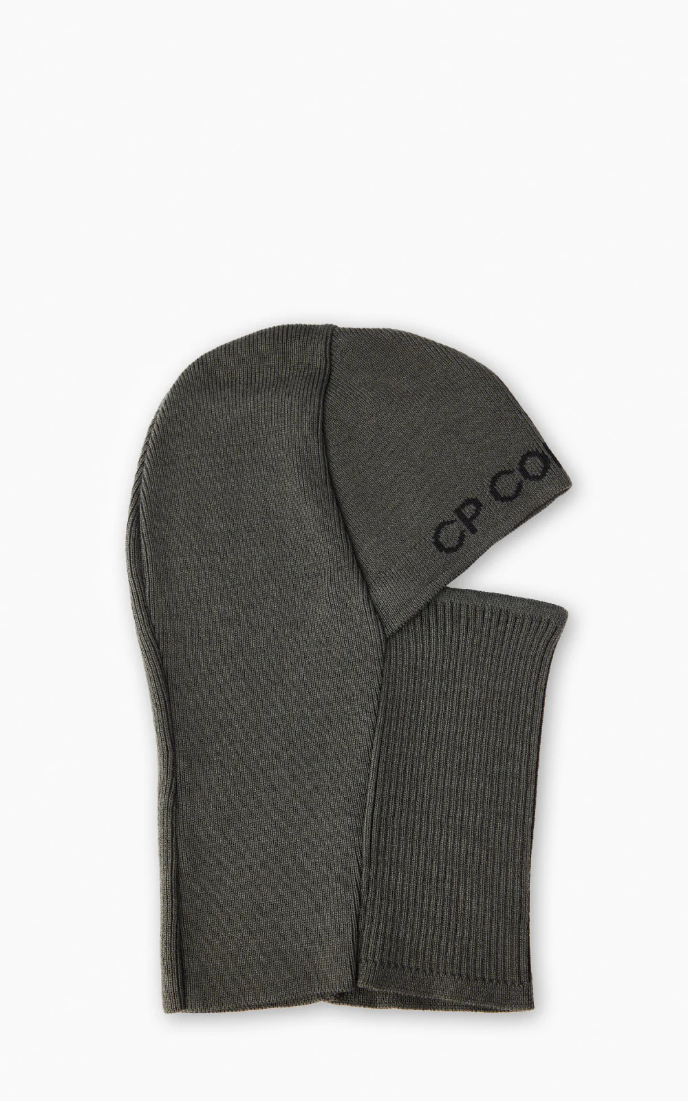 Cp Company Knitted Big Logo Balaclava Olive Night - Image 3