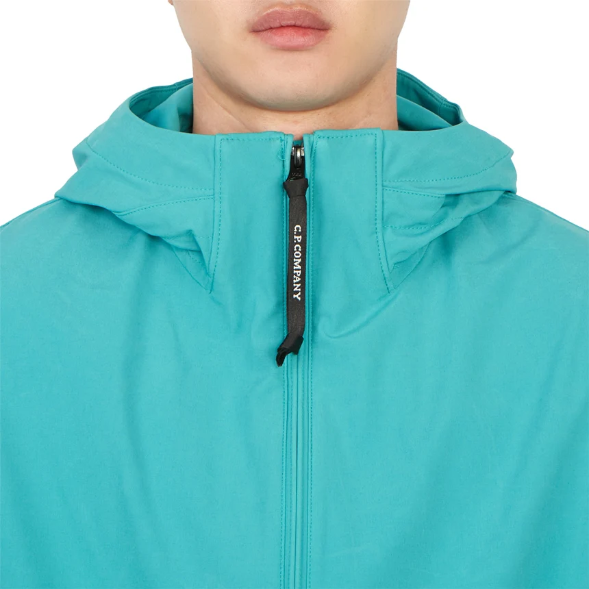 Cp Company Lens S/S Soft Shell Jacket In Tile Blue - Image 3