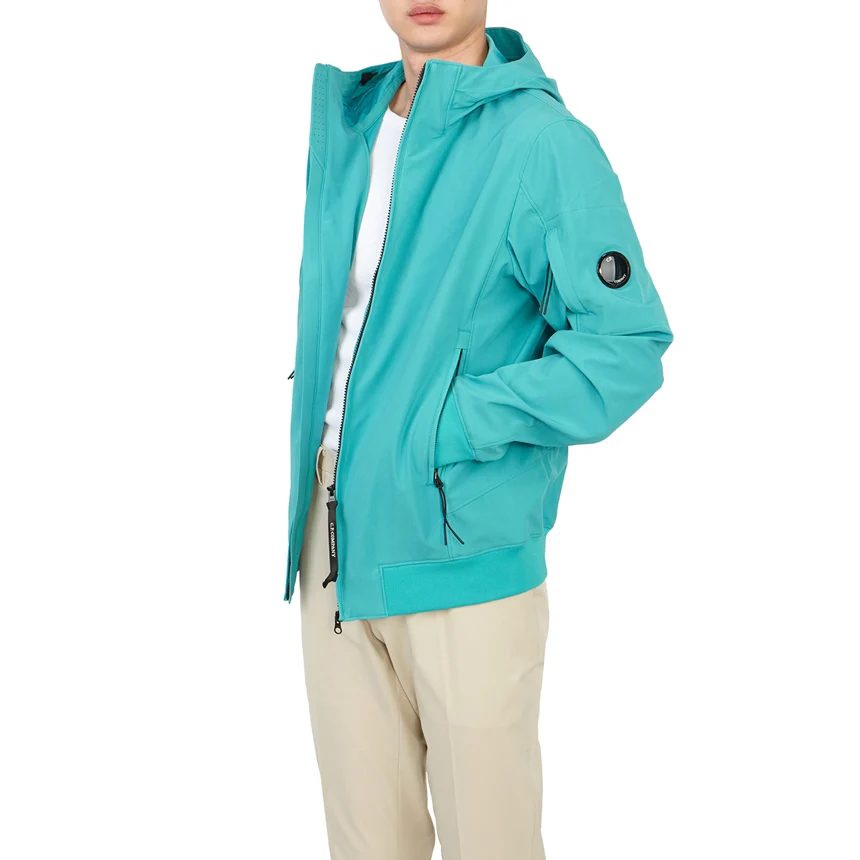 Cp Company Lens S/S Soft Shell Jacket In Tile Blue - Image 5