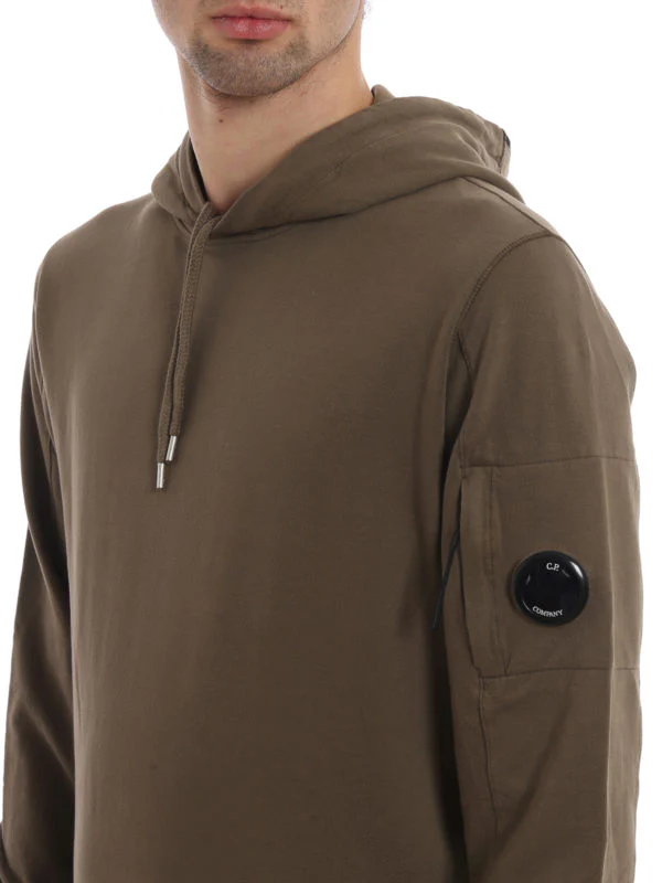 Cp Company Light Fleece Lens Overhead Hoodie In Bracken Brown - Image 2
