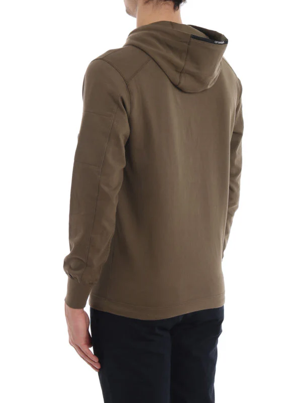 Cp Company Light Fleece Lens Overhead Hoodie In Bracken Brown - Image 3
