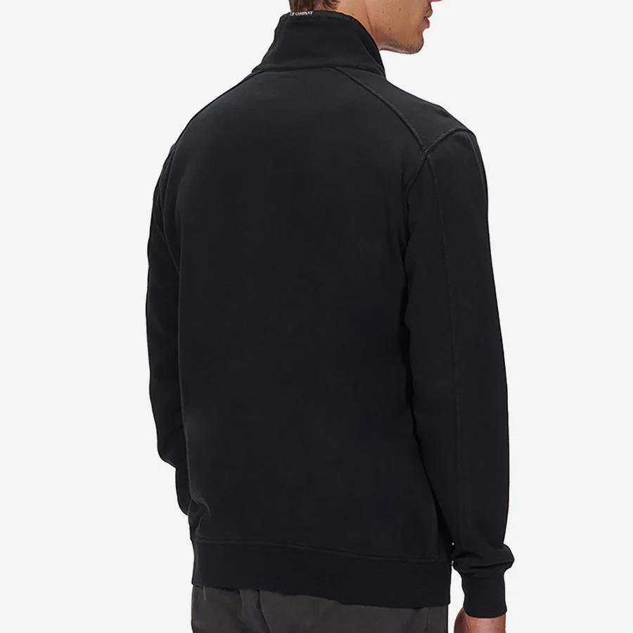 Cp Company Light Fleece Lens Quarter Zip In Black - Image 3