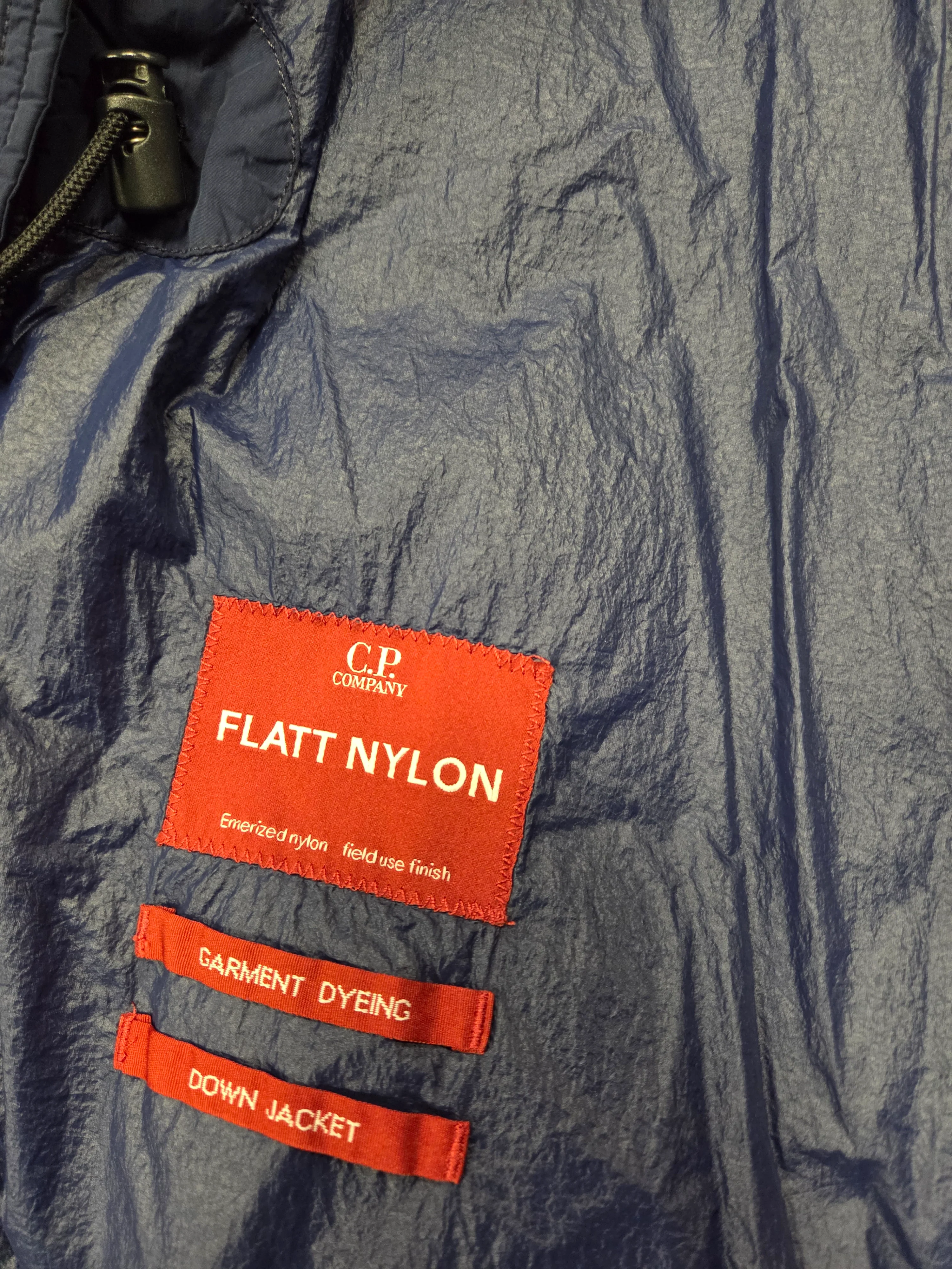 Cp Company Long Flatt Nylon Lens Down Jacket in Peacoat - Image 6