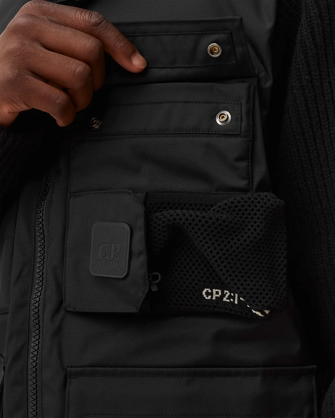 Cp Company Metropolis Series Mixed Lambswool Jacket in Black - Image 3