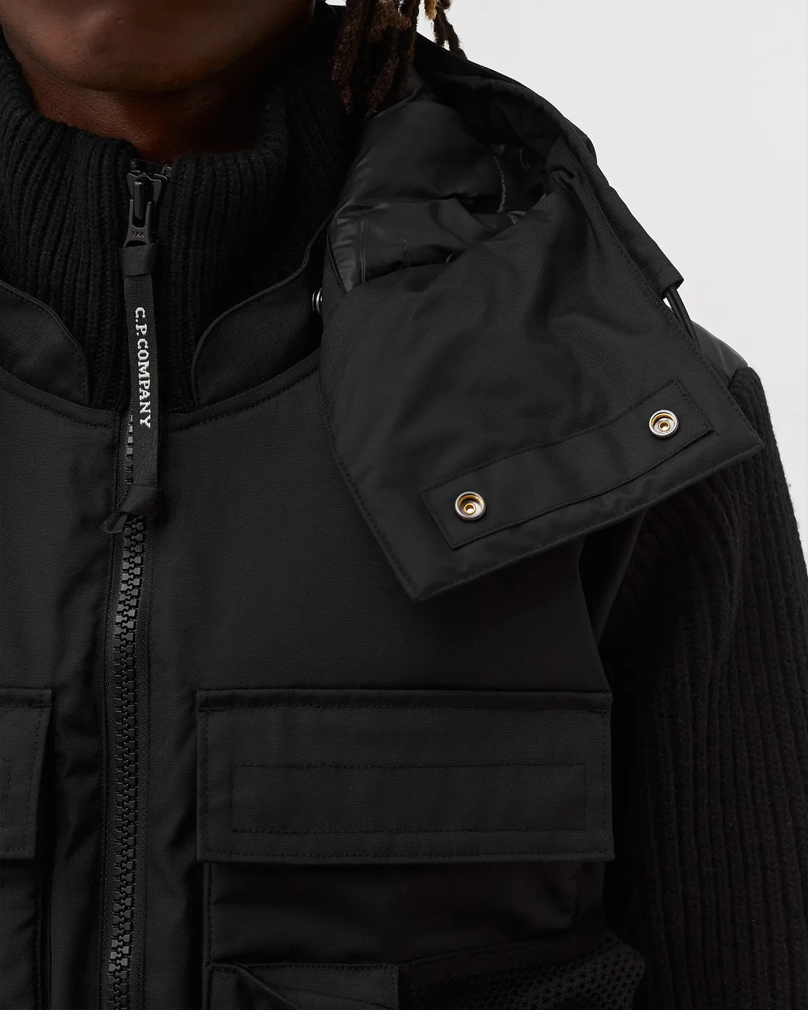 Cp Company Metropolis Series Mixed Lambswool Jacket in Black - Image 4