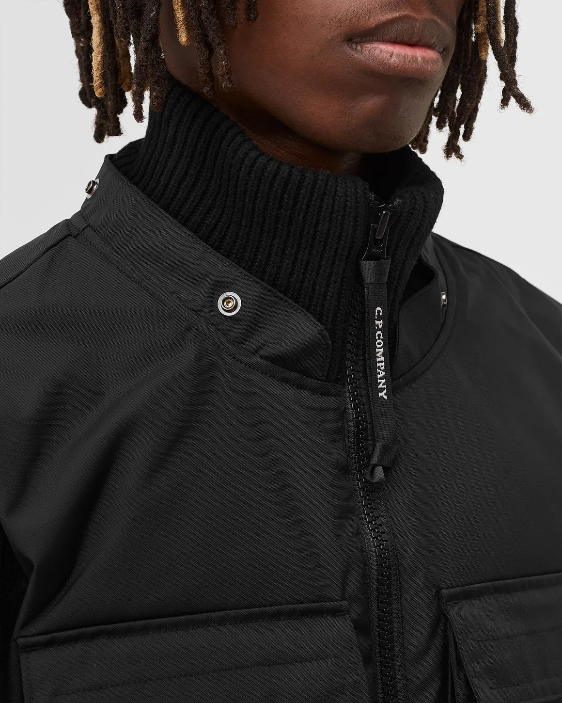 Cp Company Metropolis Series Mixed Lambswool Jacket in Black - Image 7