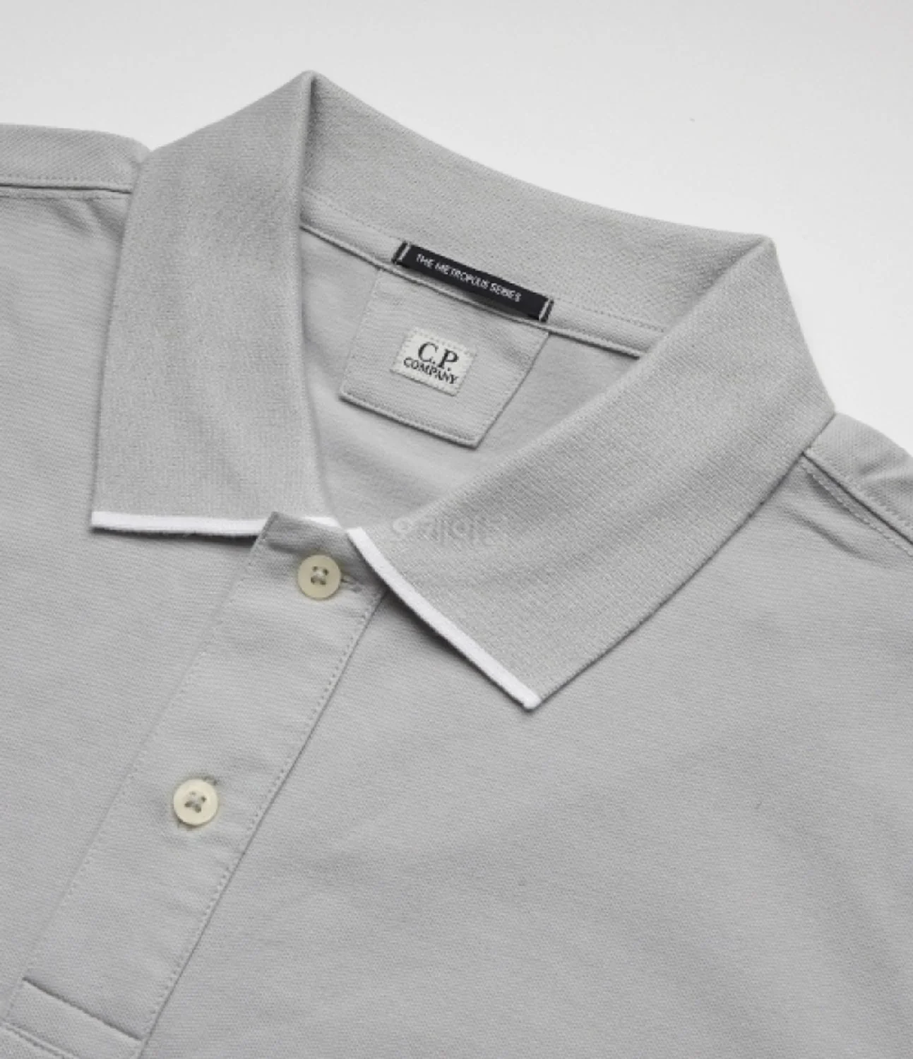Cp Company Metropolis Series Striped Polo Shirt In Grey - Image 2