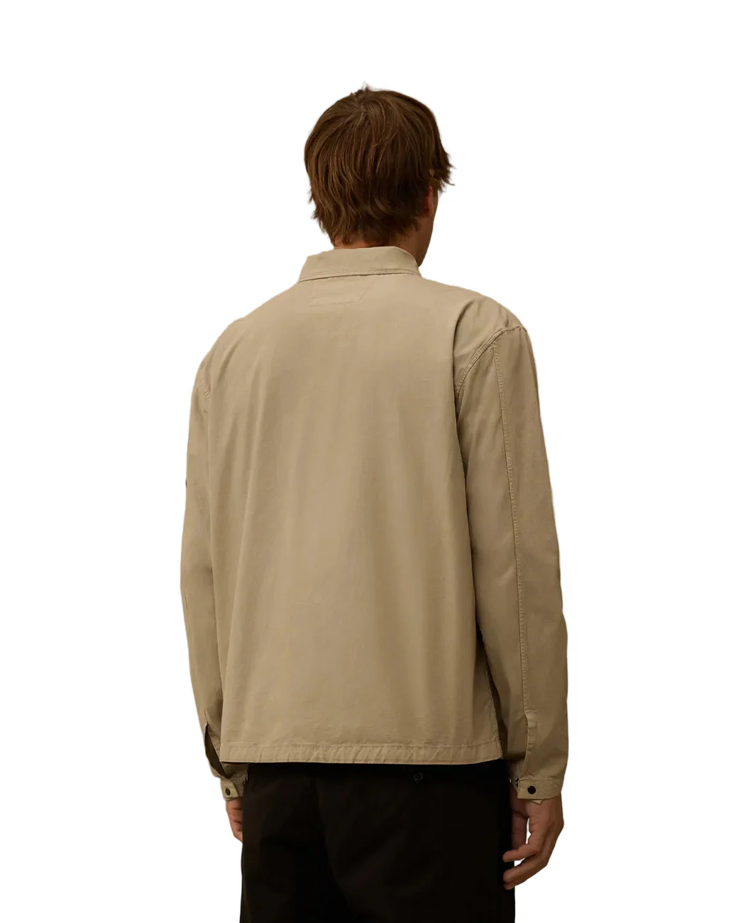 Cp Company Microreps Peached Lens Overshirt In London Fog Grey - Image 4