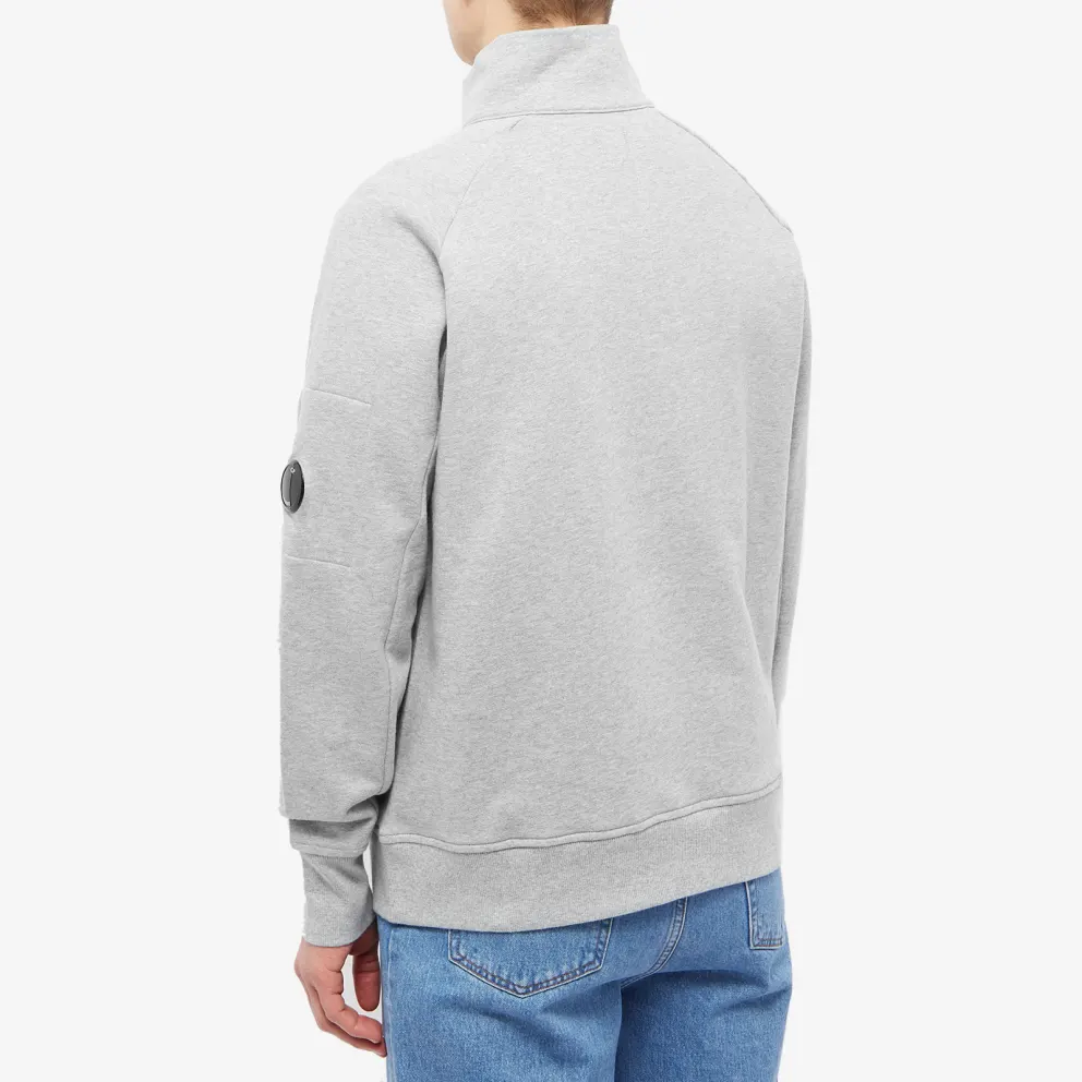 Cp Company Quarter Zip Collar Sweatshirt In Grey M93 - Image 4