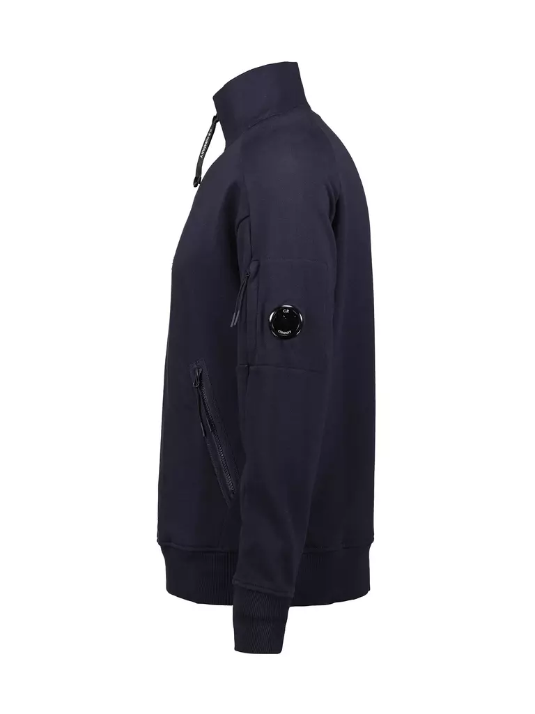 Cp Company Quarter Zip Collar Sweatshirt In Navy - Image 3